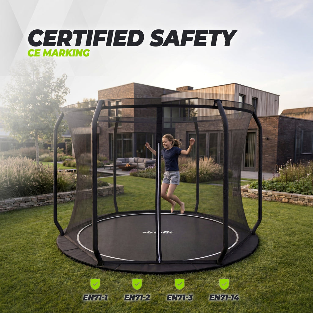 VirtuFit Groundlevel Trampoline 305 cm Inclusief Veiligheidsnet