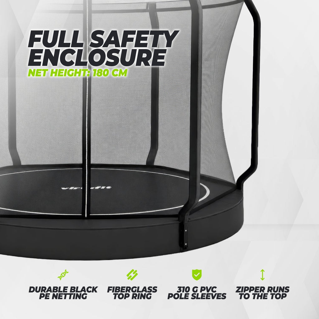 VirtuFit Groundlevel Trampoline 305 cm Inclusief Veiligheidsnet