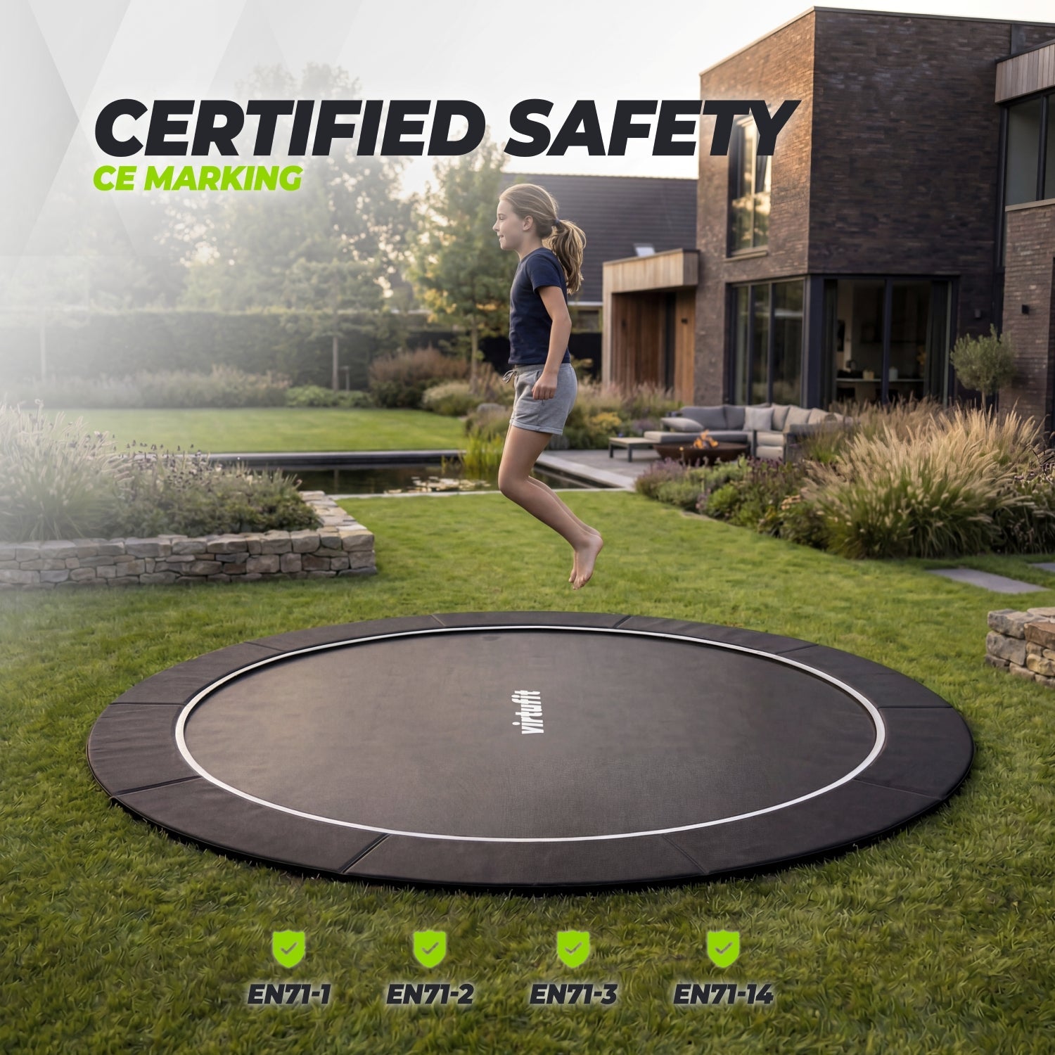 VirtuFit Groundlevel Trampoline 305 cm