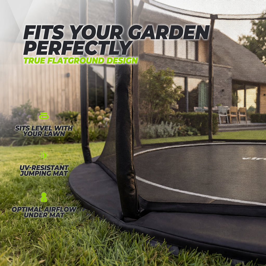 VirtuFit Groundlevel Trampoline 366 cm - inclusief veiligheidsnet