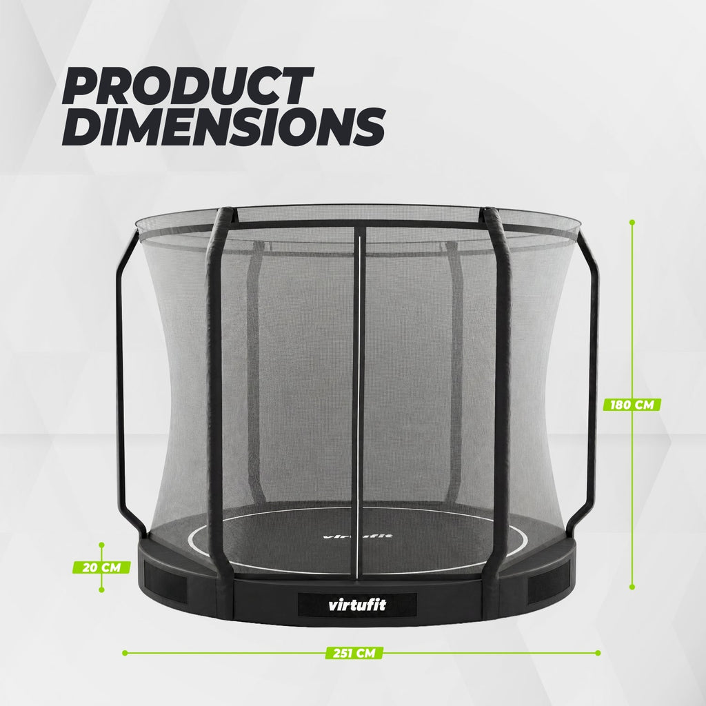 VirtuFit Inground Trampoline 251 cm Including Safety Net