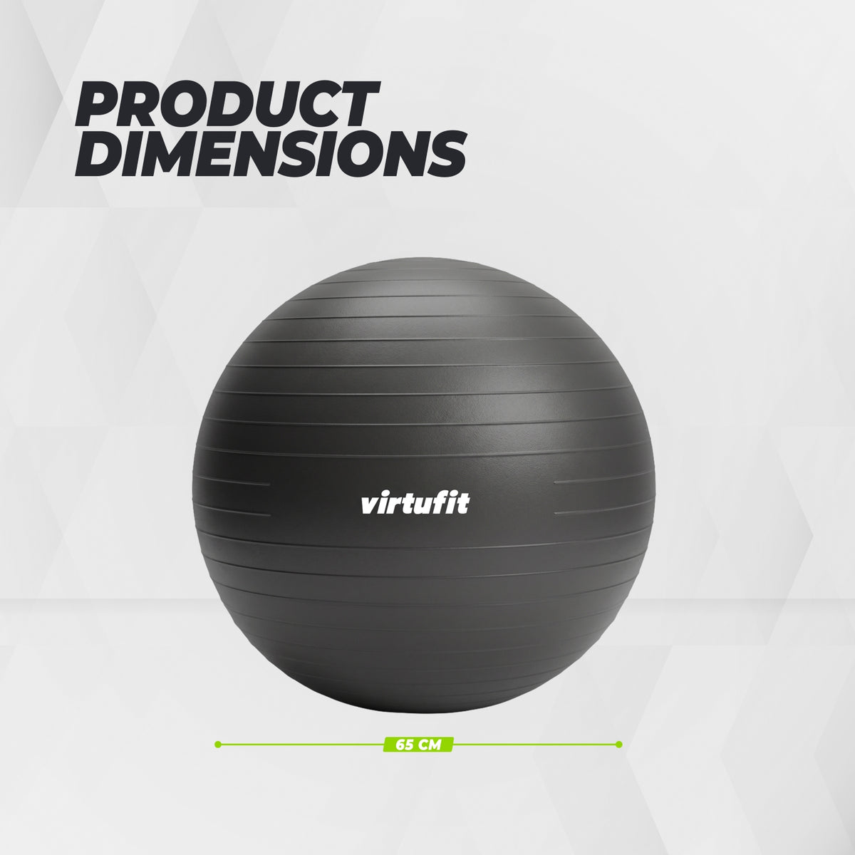 VirtuFit Anti-Burst Exercise Ball Pro - Black - 65 cm