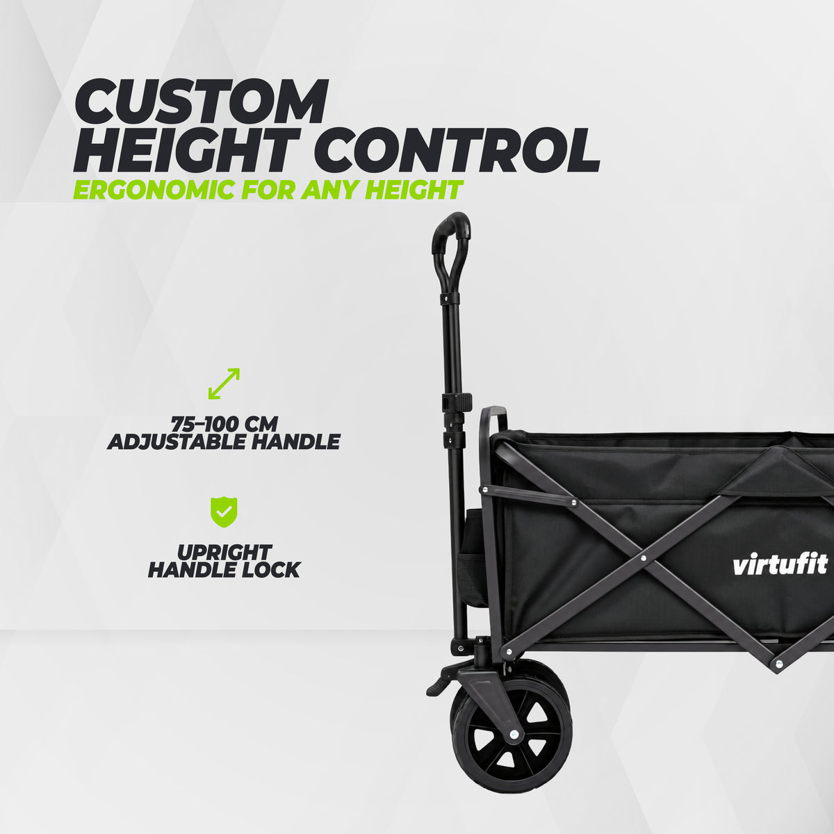 VirtuFit FW100 Foldable Trolley - 150 kg Load Capacity - Incl. Cover – Black