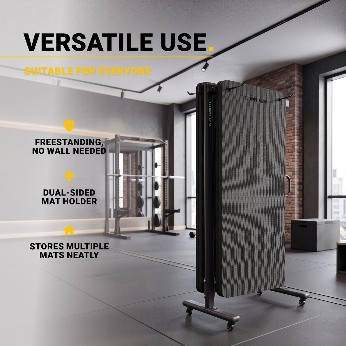 Flow Fitness Opbergrek voor Fitnessmatten - Zwart 
