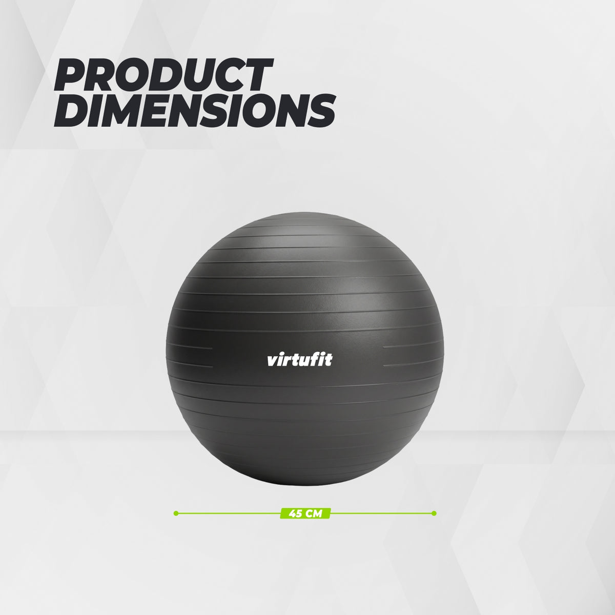 VirtuFit Anti-Burst Exercise Ball Pro - Black - 45 cm
