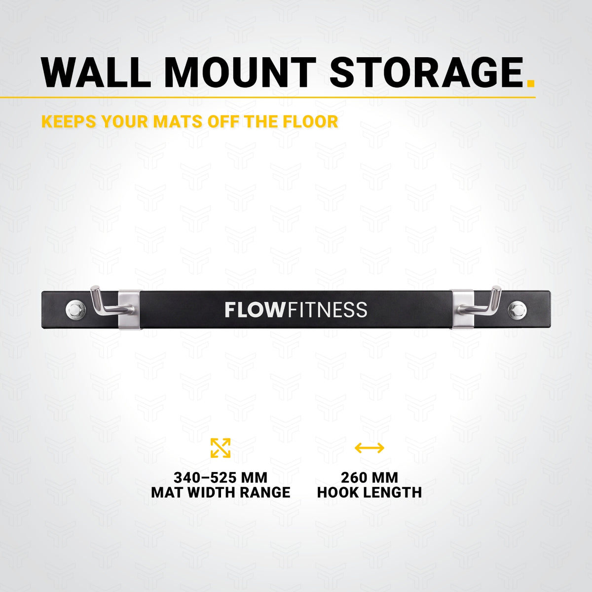Flow Fitness Wall Rack for Fitness Mats - Storage Rack - Wall Mounting