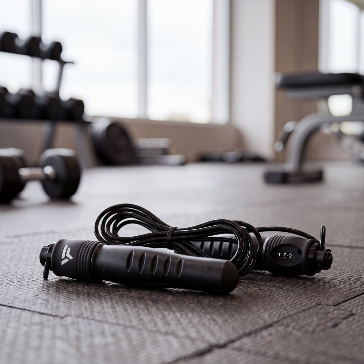 VirtuFit Adjustable Jumprope With Counter - Black/Gray