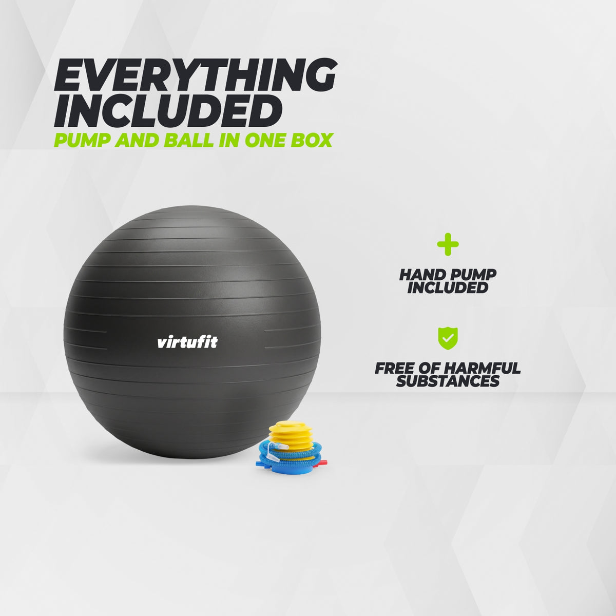 VirtuFit Anti-Burst Exercise Ball Pro - Black - 45 cm