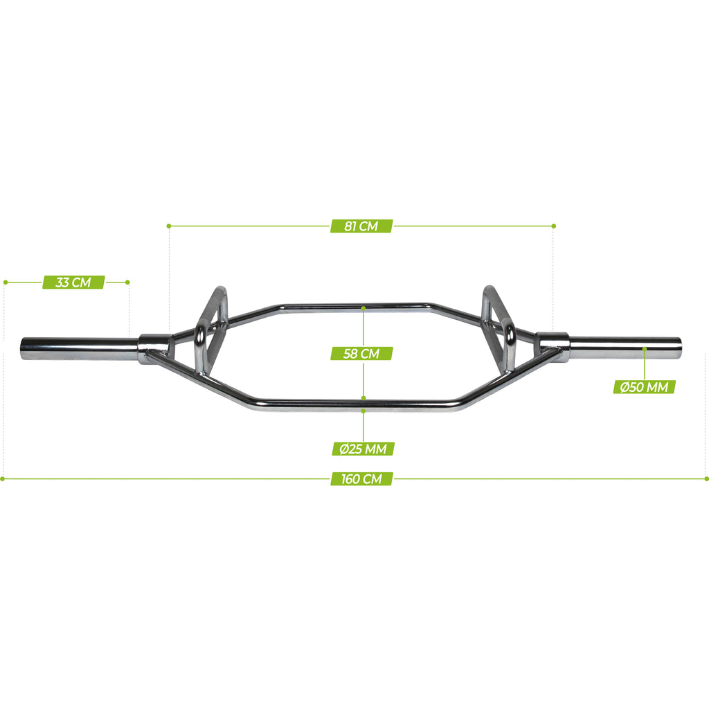 VirtuFit Olympic Hex Bar - Shrug Bar - Trap Bar - 160 cm