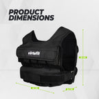 VirtuFit Adjustable Weight Vest Pro - 10 kg - Black