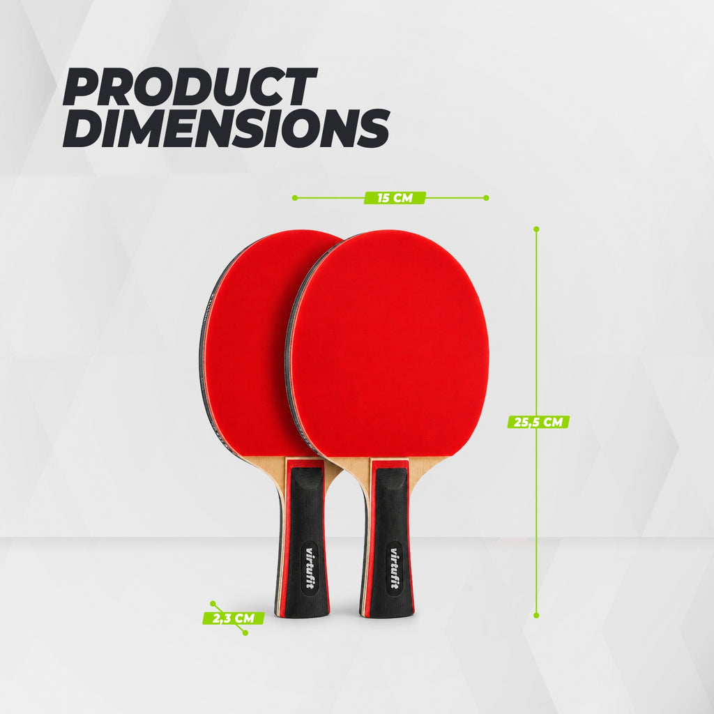 VirtuFit Pro Ping Pong Paddle Set - Includes Carrying Bag and 5 Balls