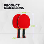 VirtuFit Pro Ping Pong Paddle Set - Includes Carrying Bag and 5 Balls
