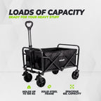 VirtuFit FW65 Opvouwbare Bolderkar - 100 kg Draagvermogen - Incl. Afdekhoes - Zwart