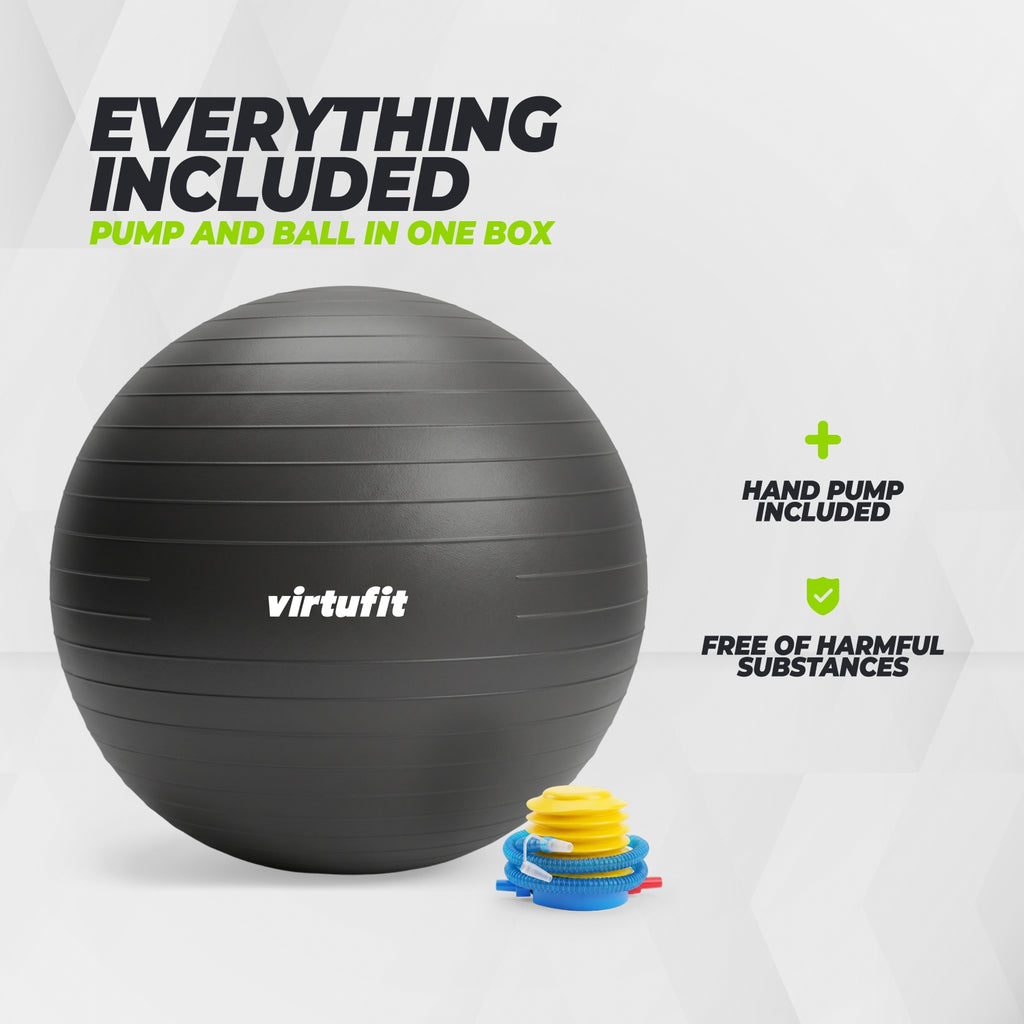 VirtuFit Anti-Burst Exercise Ball Pro - Black - 85 cm