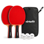 VirtuFit Pro Ping Pong Paddle Set - Includes Carrying Bag and 5 Balls