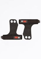 Gorilla Wear 2 -Hole Leather Lifting Grips - Black