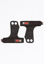 Gorilla Wear 2 -Hole Leather Lifting Grips - Black - XL