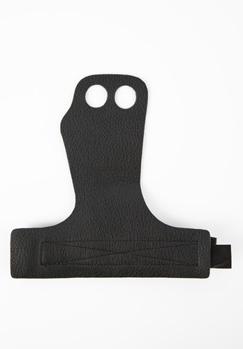 Gorilla Wear 2 -Hole Leather Lifting Grips - Black-2