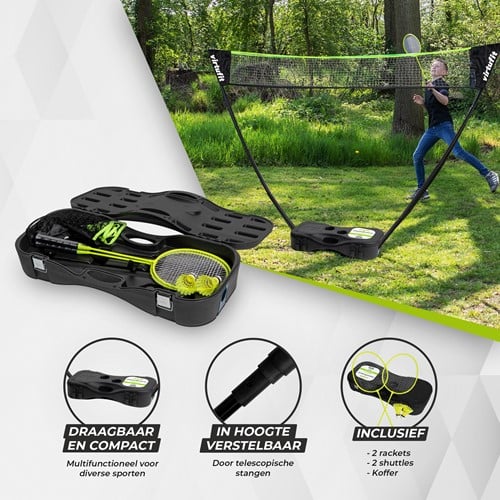 VirtuFit 2-in-1 Portable Badminton- en Tennisset - Inclusief koffer en rackets-3
