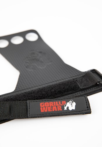 Gorilla Wear 3-Hole Carbon Lifting Grips - Zwart-3