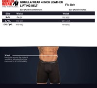 Gorilla Wear 4 Inch Leather Lever Belt - Black - S/M-2
