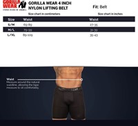 Gorilla Wear 4 Inch Nylon Lifting Belt - Black/Gold - S/M-2