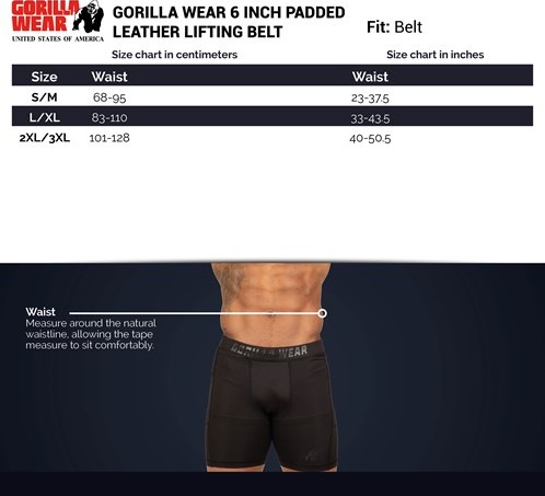 Gorilla Wear Halterriem - 6 Inch Padded Leren Lifting Belt - Bruin - S/M-2
