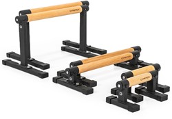Gymstick Premium Parallettes - Push-up Bars - Bois/Noir - L