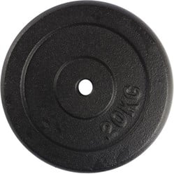 VirtuFit Gietijzeren Halterschijf - Halter gewicht - 30 mm - 20 kg - Zwart