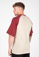 Gorilla Wear Logan Oversized T-Shirts - Beige/Rood-3