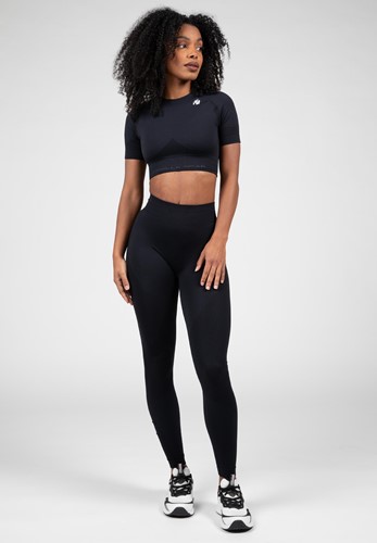 Gorilla Wear Whitney Seamless Crop Top - Zwart-3