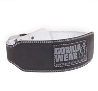 Gorilla Wear 4 Inch Padded Leather Lifting Belt - Black/Gray
