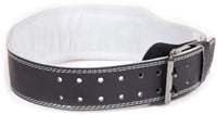 Gorilla Wear 4 Inch Padded Leather Lifting Belt - Black/Gray-2