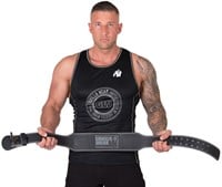 Gorilla Wear 4 Inch Padded Leather Lifting Belt - Black/Gray-3