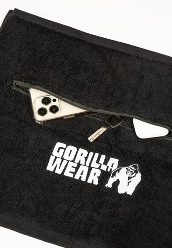 Gorilla Wear Zip Pocket Handdoek - Zwart-3