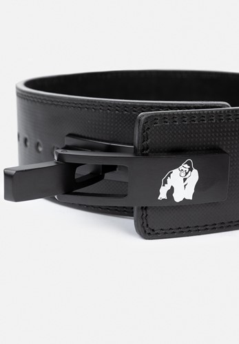 Gorilla Wear Halterriem - 4 Inch Carbon Leren Lever Belt - Zwart -3