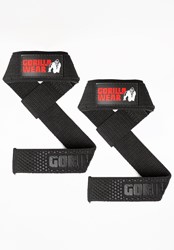 Gorilla Wear Gevoerde Siliconen Lifting Straps - Zwart