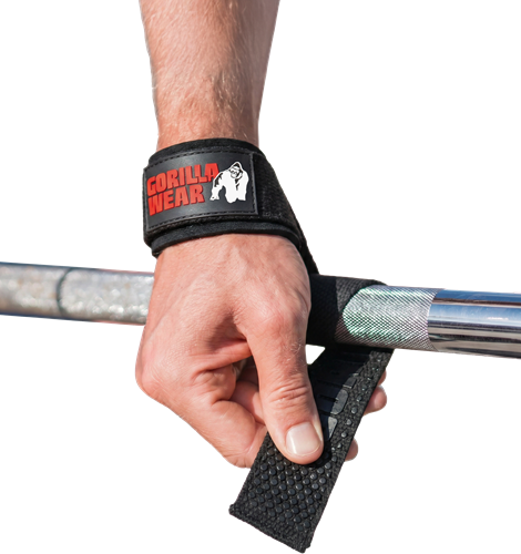 Gorilla Wear Padded Silicone Lifting Straps - Black-2
