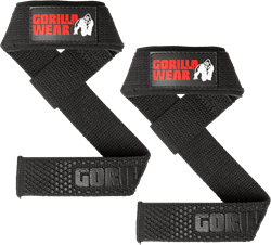 Gorilla Wear Padded Silicone Lifting Straps - Black