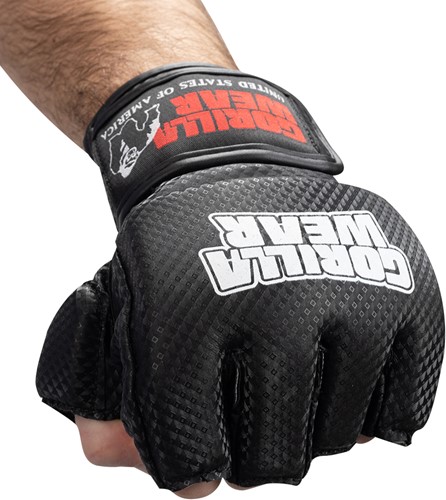 Gorilla Wear Manton MMA Handschoenen (Met Duim) - Zwart/Wit