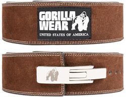 Gorilla Wear 4 Inch Leather Lever Belt - Brown - S/M