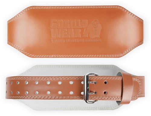 Gorilla Wear Halterriem - 6 Inch Padded Leren Lifting Belt - Bruin