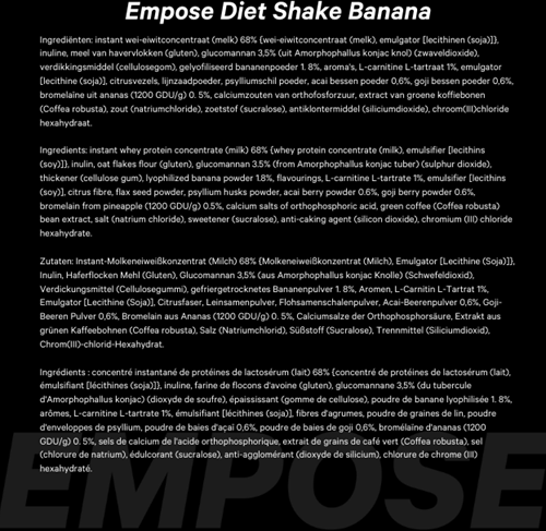 Empose Nutrition Diet Shake - Banaan - 600 gram-3