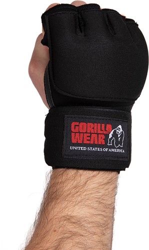 Gorilla Wear Gel Handschoenen met Omslag - Zwart/Wit-2