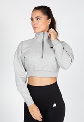 Gorilla Wear Ocala Cropped Half-Zip Sweatshirt - Grijs - M