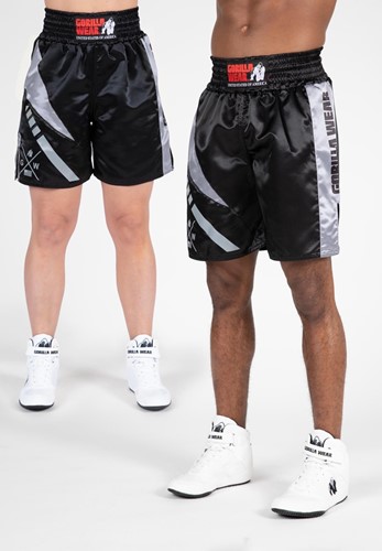 Gorilla Wear Hornell Boxing Shorts - Zwart / Grijs