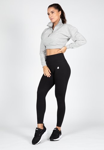 Gorilla Wear Ocala Cropped Half-Zip Sweatshirt - Grijs-3