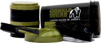 Gorilla Wear Shake Beker 2 GO - 500 ml + 2 x 130 ml - Zwart/Legergroen-3