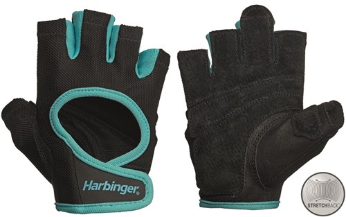 Harbinger Women's Power Stretchback Fitness Handschoenen - Zwart/Blauw