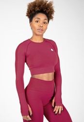 Gorilla Wear Hilton Seamless Cropped Long Sleeve - Fuchsia - M/L